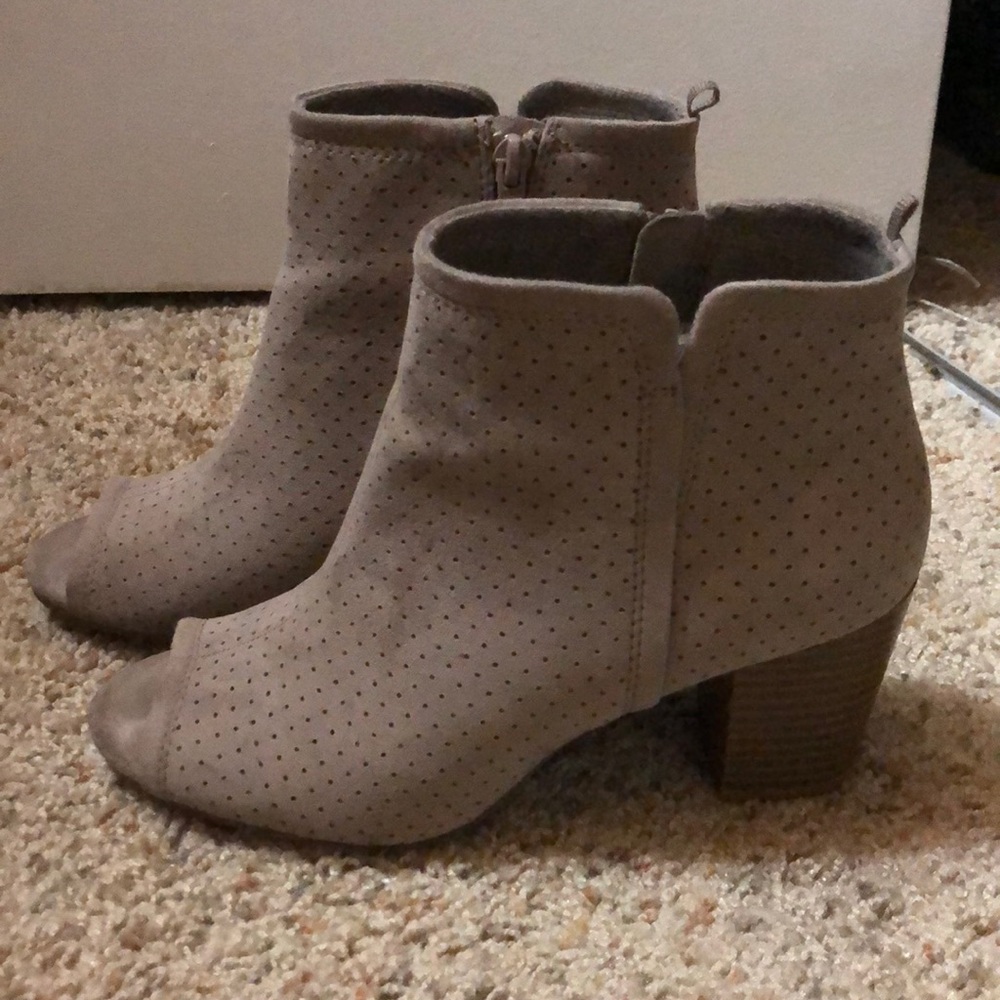 Open toe booties